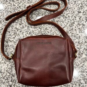 Portland Leather Goods Mini Mesa Crossbody Cognac